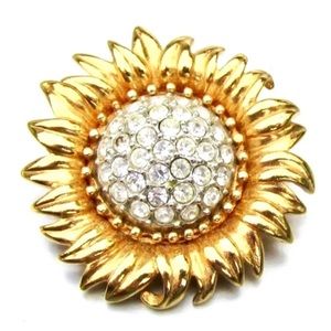 Vintage Signed Joan Rivers Sunflower Brooch